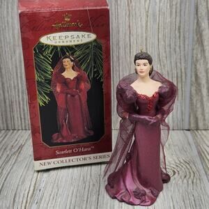 Vintage Hallmark Keepsake Ornament 1997‎ Scarlett O'Hara Burgundy Gown Boxed NIB